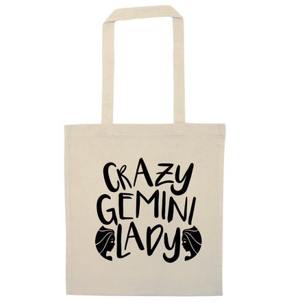 Crazy Gemini lady natural tote bag