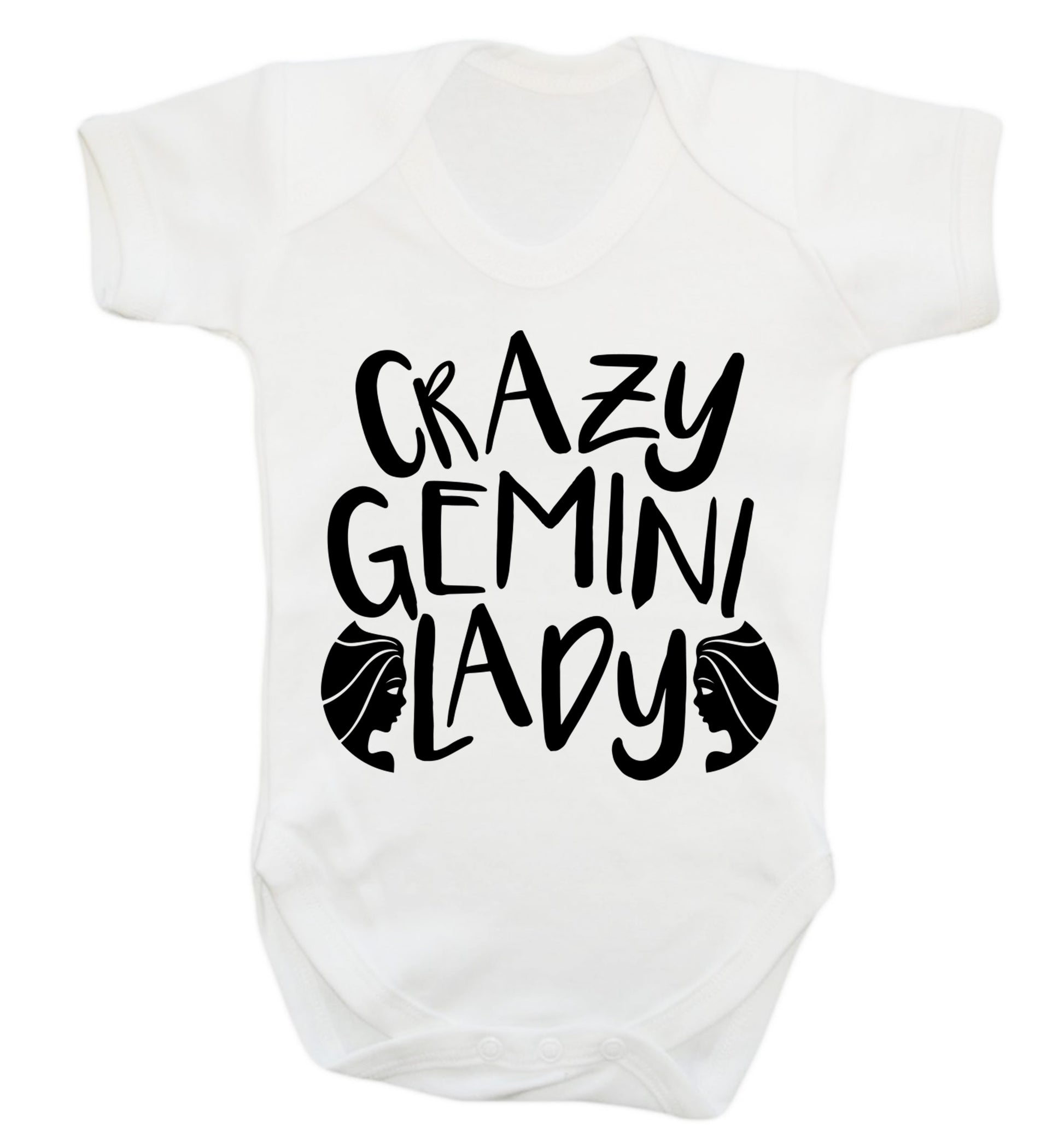 Crazy Gemini lady Baby Vest white 18-24 months