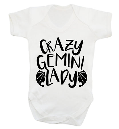 Crazy Gemini lady Baby Vest white 18-24 months