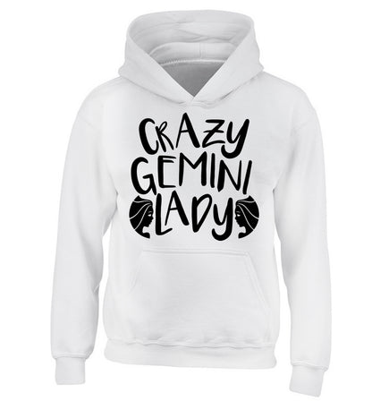Crazy Gemini lady children's white hoodie 12-13 Years