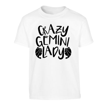 Crazy Gemini lady Children's white Tshirt 12-13 Years