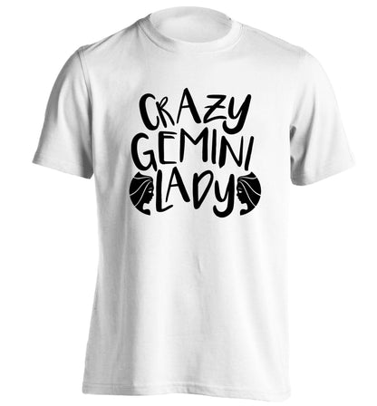 Crazy Gemini lady adults unisex white Tshirt 2XL
