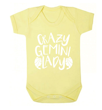 Crazy Gemini lady Baby Vest pale yellow 18-24 months