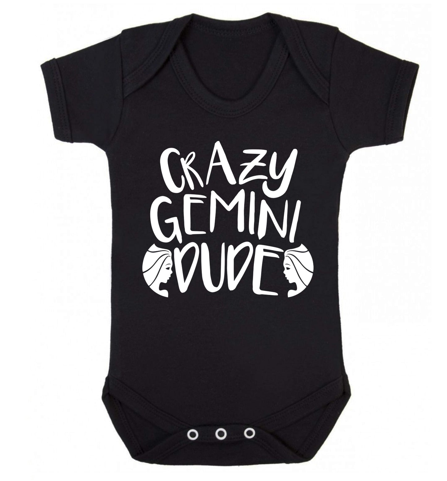 Crazy Gemini dude Baby Vest black 18-24 months
