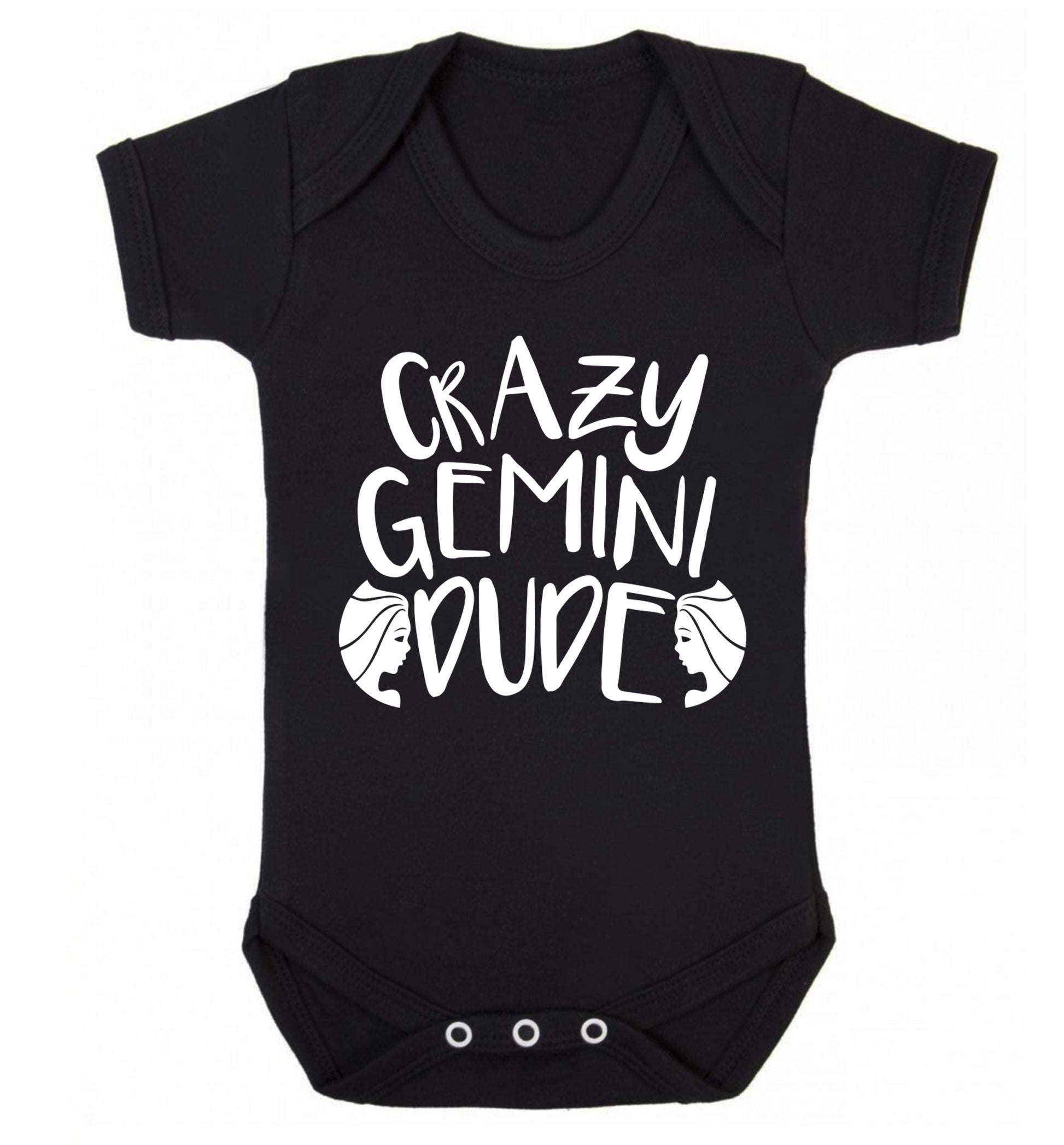 Crazy Gemini dude Baby Vest black 18-24 months