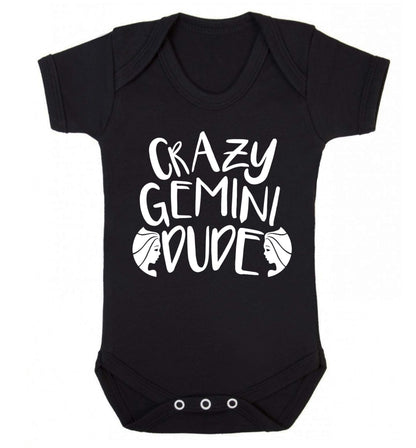 Crazy Gemini dude Baby Vest black 18-24 months