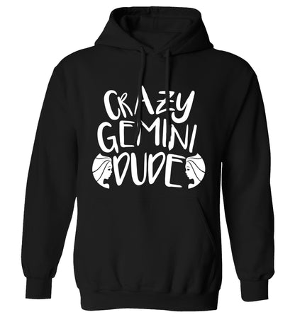 Crazy Gemini dude adults unisex black hoodie 2XL