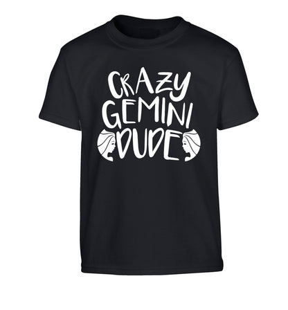Crazy Gemini dude Children's black Tshirt 12-13 Years