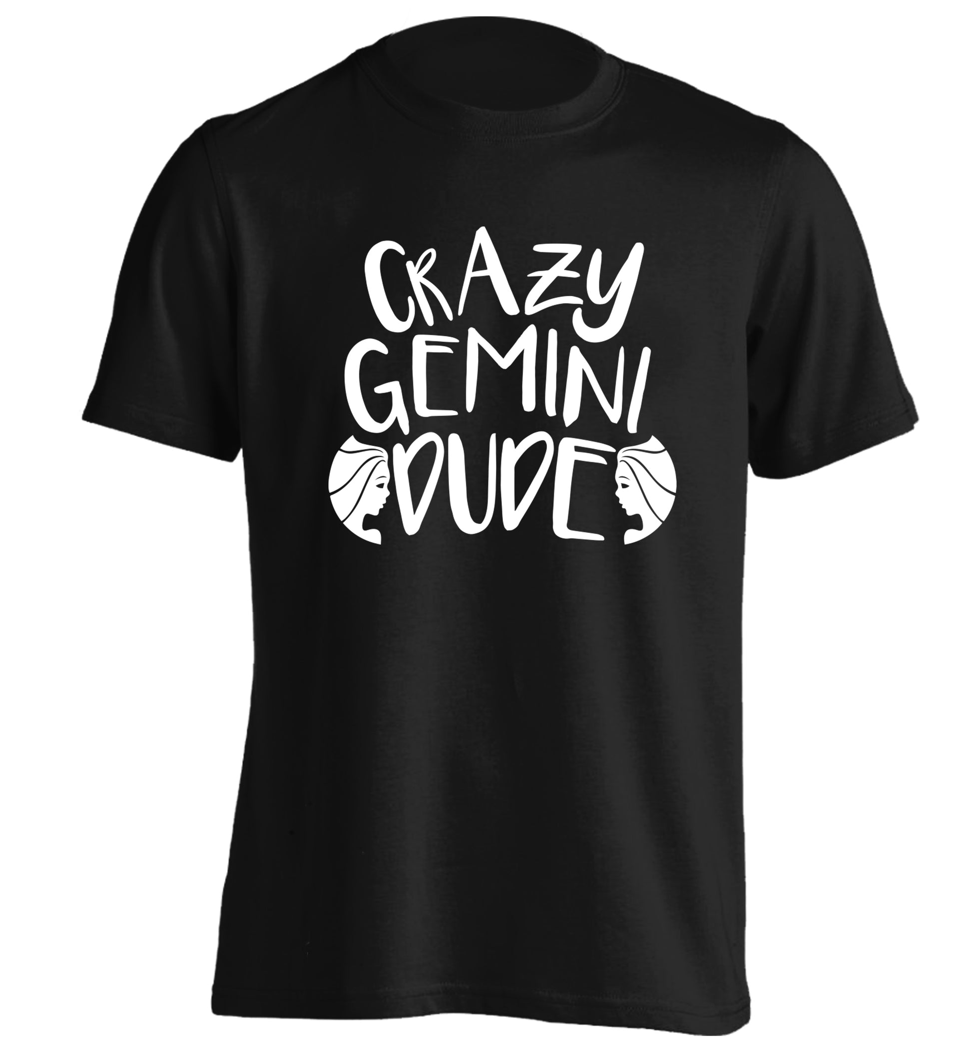Crazy Gemini dude adults unisex black Tshirt 2XL