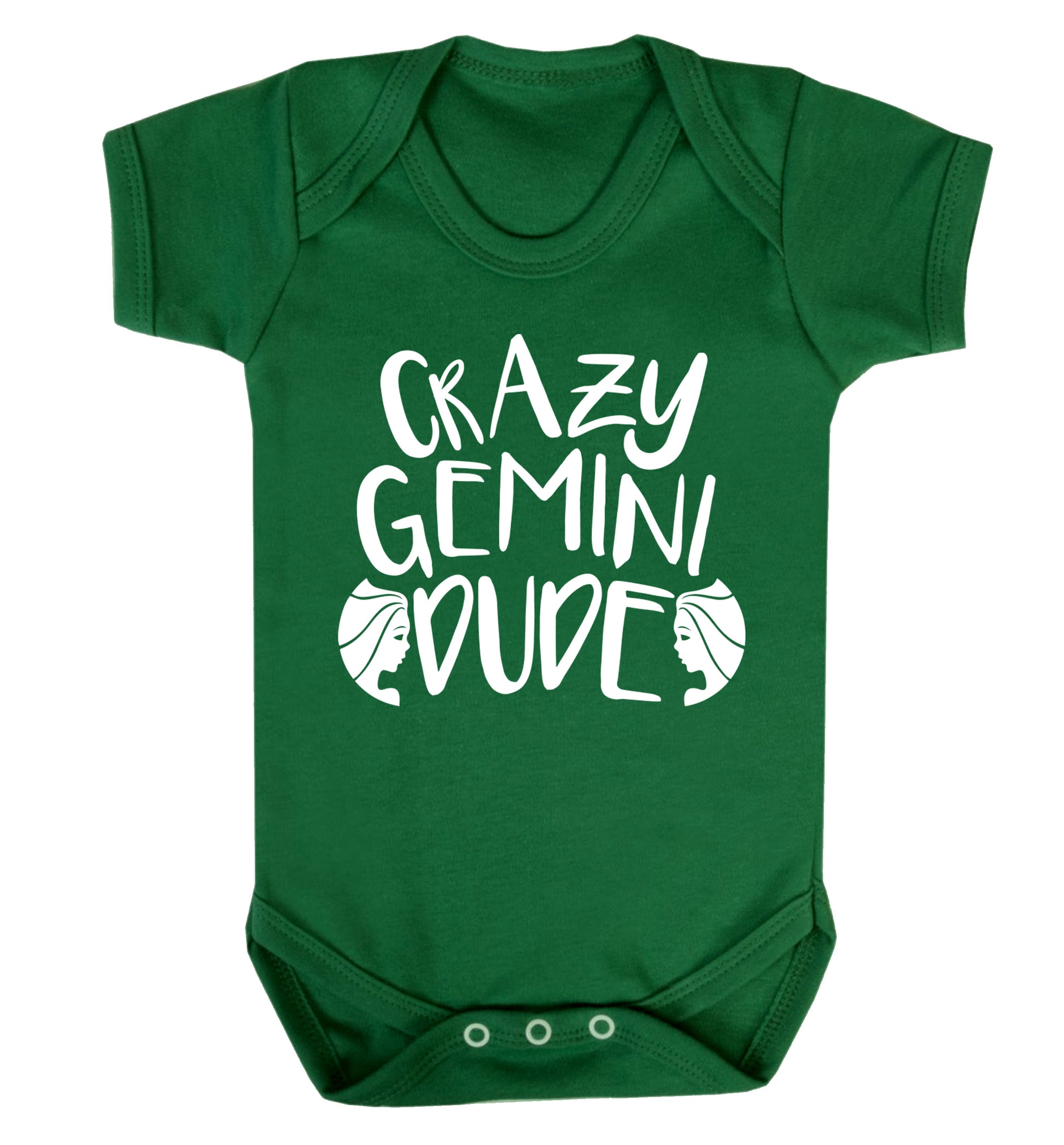 Crazy Gemini dude Baby Vest green 18-24 months