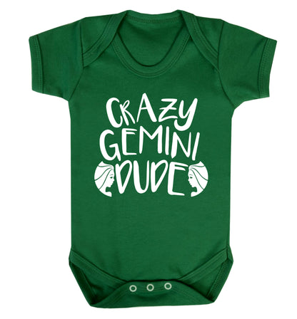 Crazy Gemini dude Baby Vest green 18-24 months