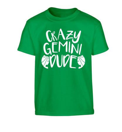 Crazy Gemini dude Children's green Tshirt 12-13 Years