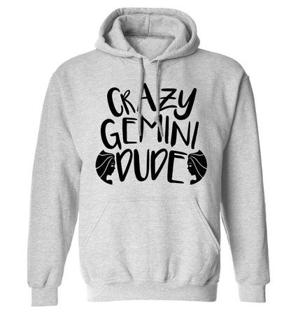 Crazy Gemini dude adults unisex grey hoodie 2XL