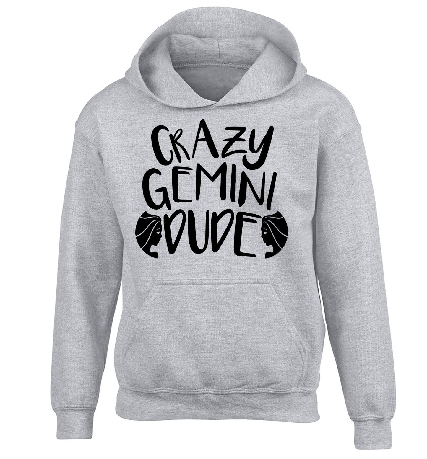 Crazy Gemini dude children's grey hoodie 12-13 Years
