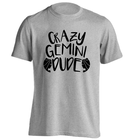 Crazy Gemini dude adults unisex grey Tshirt 2XL