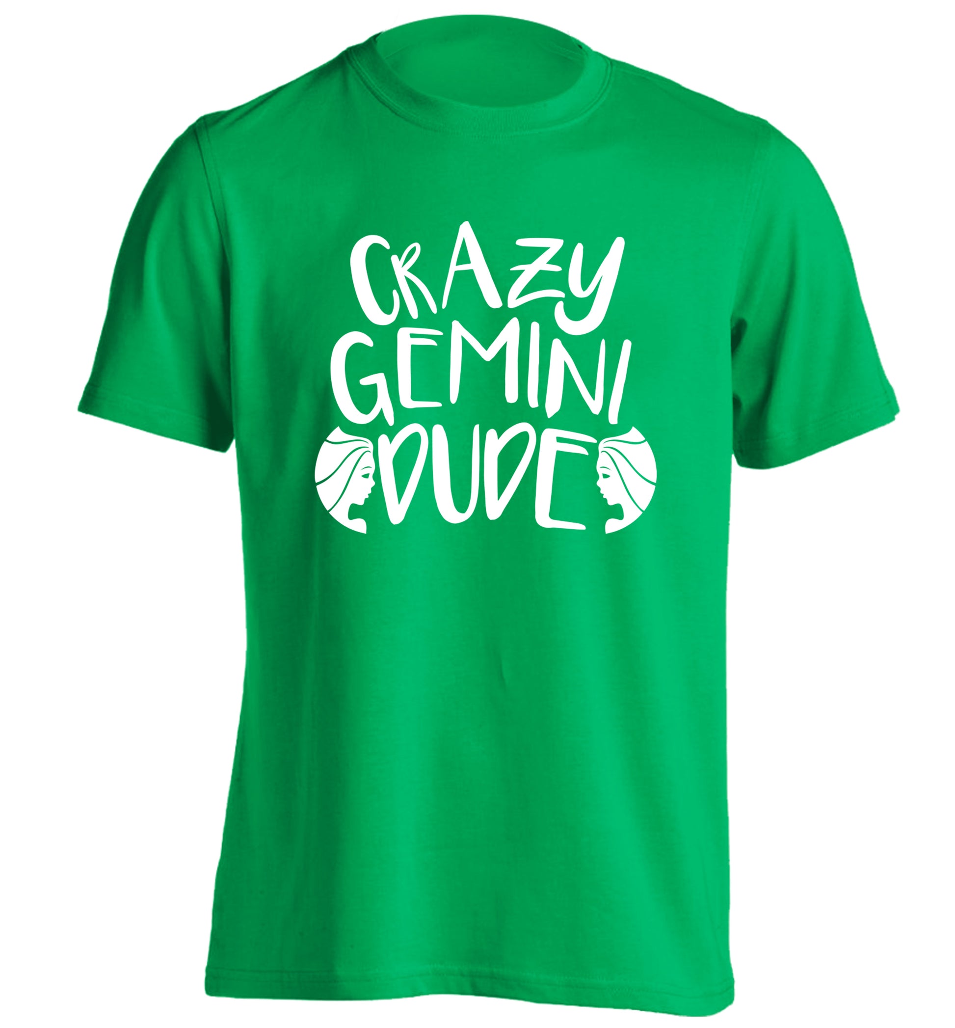 Crazy Gemini dude adults unisex green Tshirt 2XL