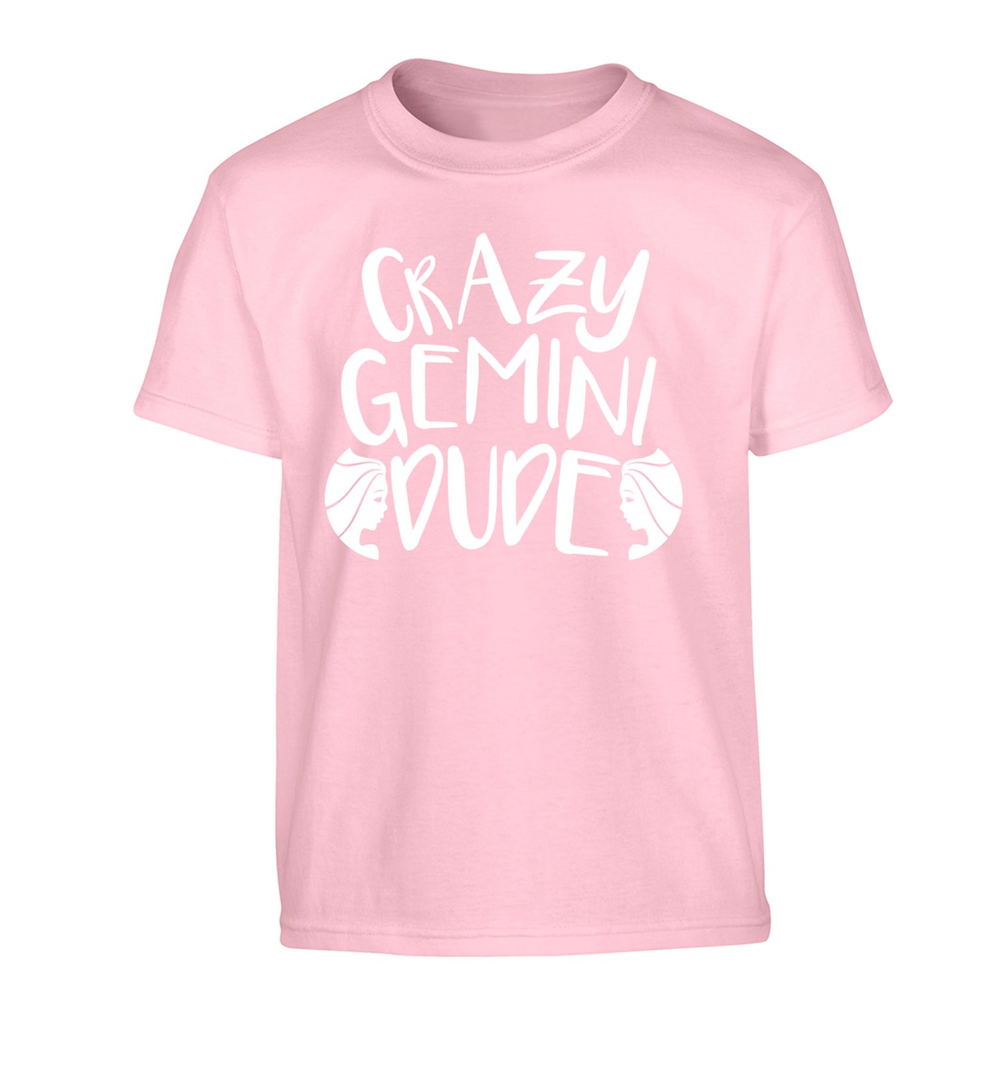 Crazy Gemini dude Children's light pink Tshirt 12-13 Years