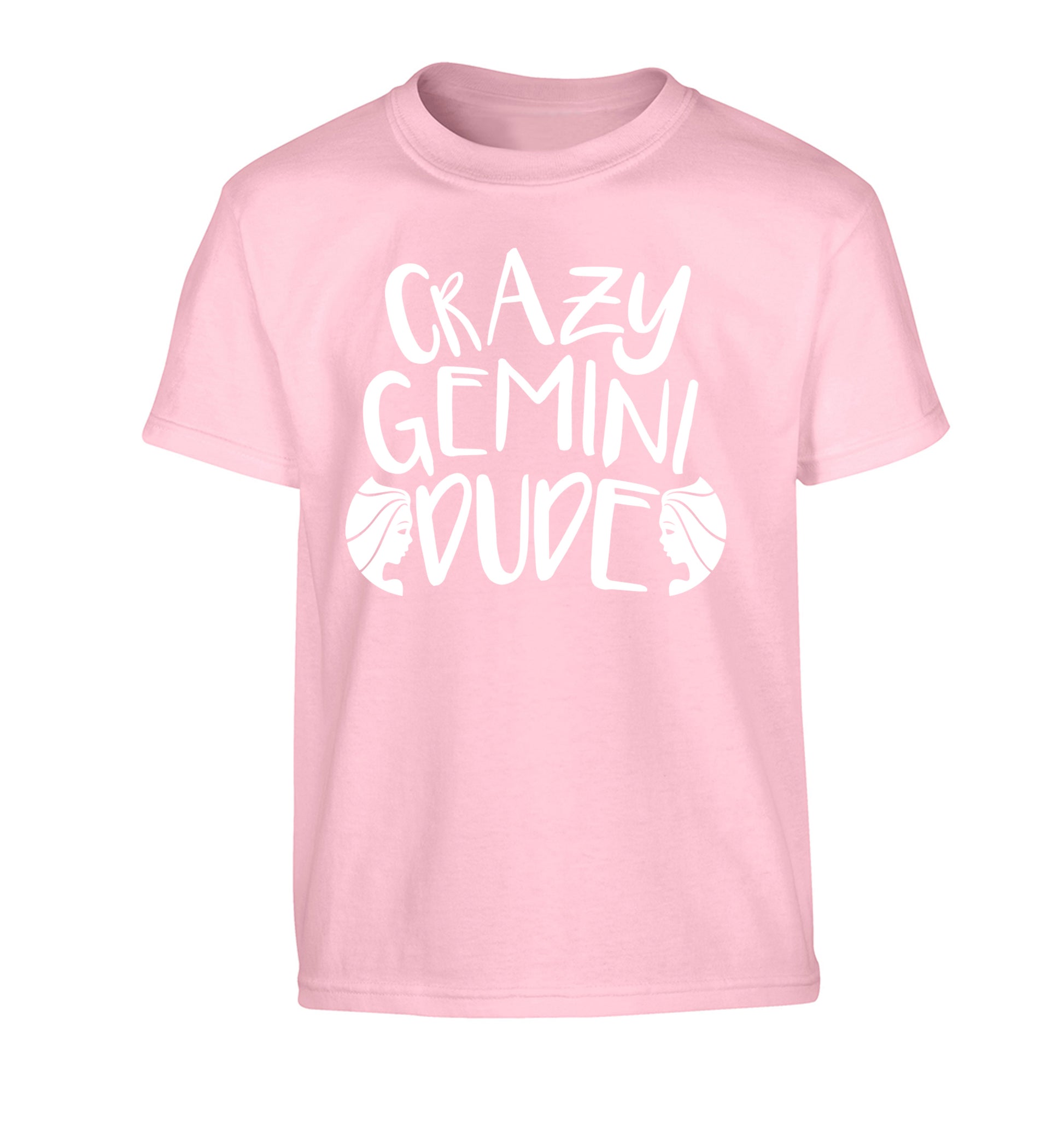 Crazy Gemini dude Children's light pink Tshirt 12-13 Years