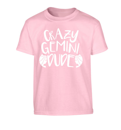Crazy Gemini dude Children's light pink Tshirt 12-13 Years