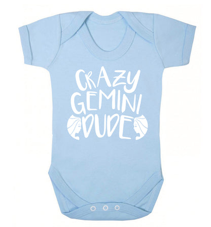 Crazy Gemini dude Baby Vest pale blue 18-24 months