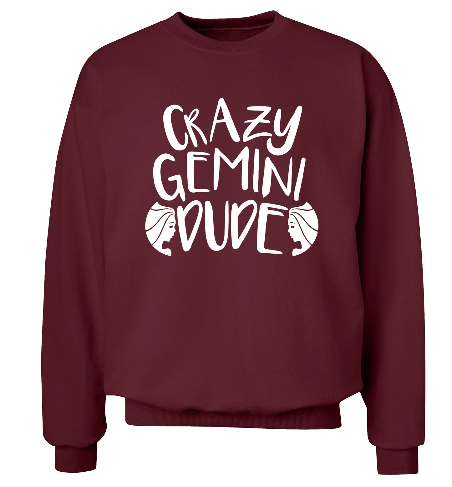 Crazy Gemini dude Adult's unisex maroon Sweater 2XL