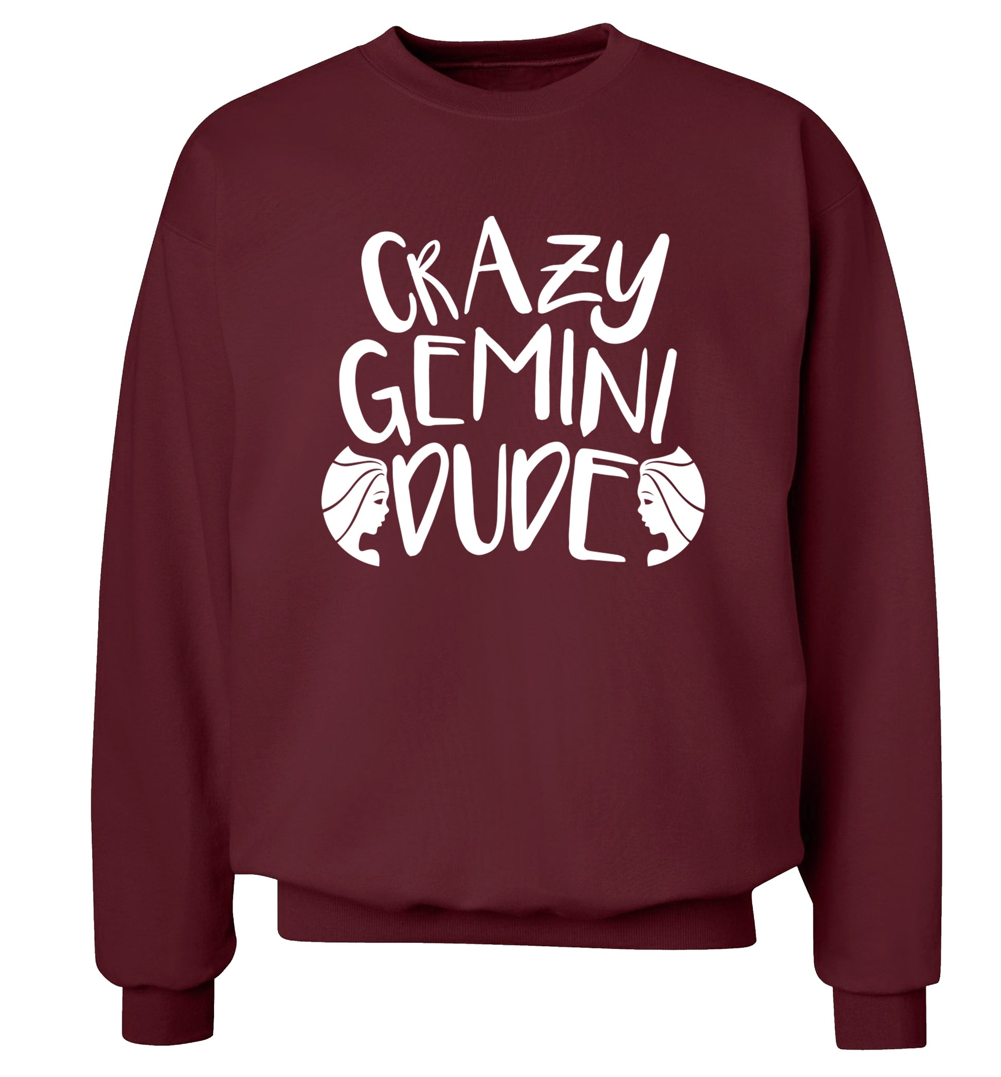Crazy Gemini dude Adult's unisex maroon Sweater 2XL