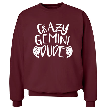 Crazy Gemini dude Adult's unisex maroon Sweater 2XL