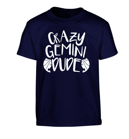 Crazy Gemini dude Children's navy Tshirt 12-13 Years