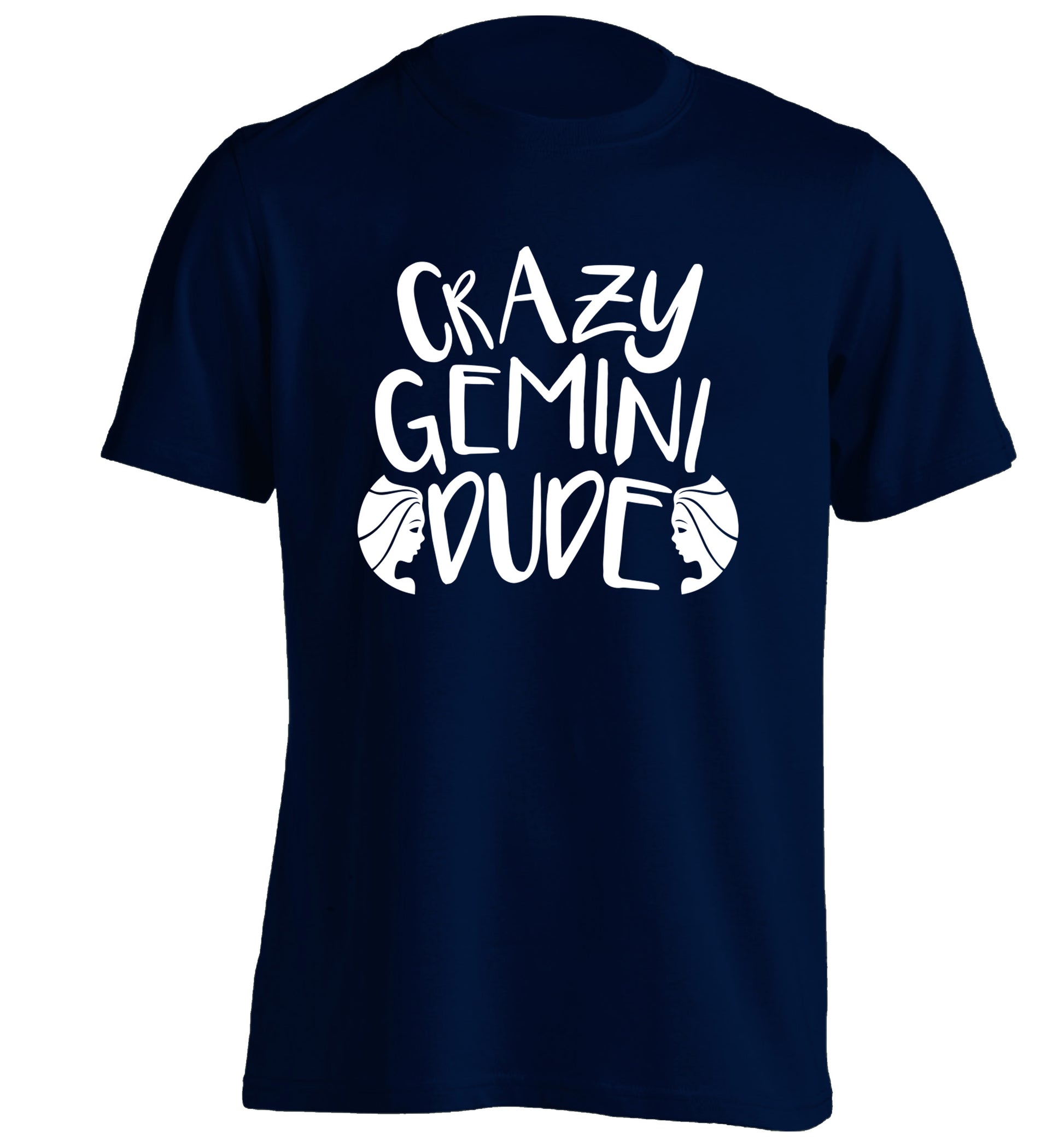 Crazy Gemini dude adults unisex navy Tshirt 2XL