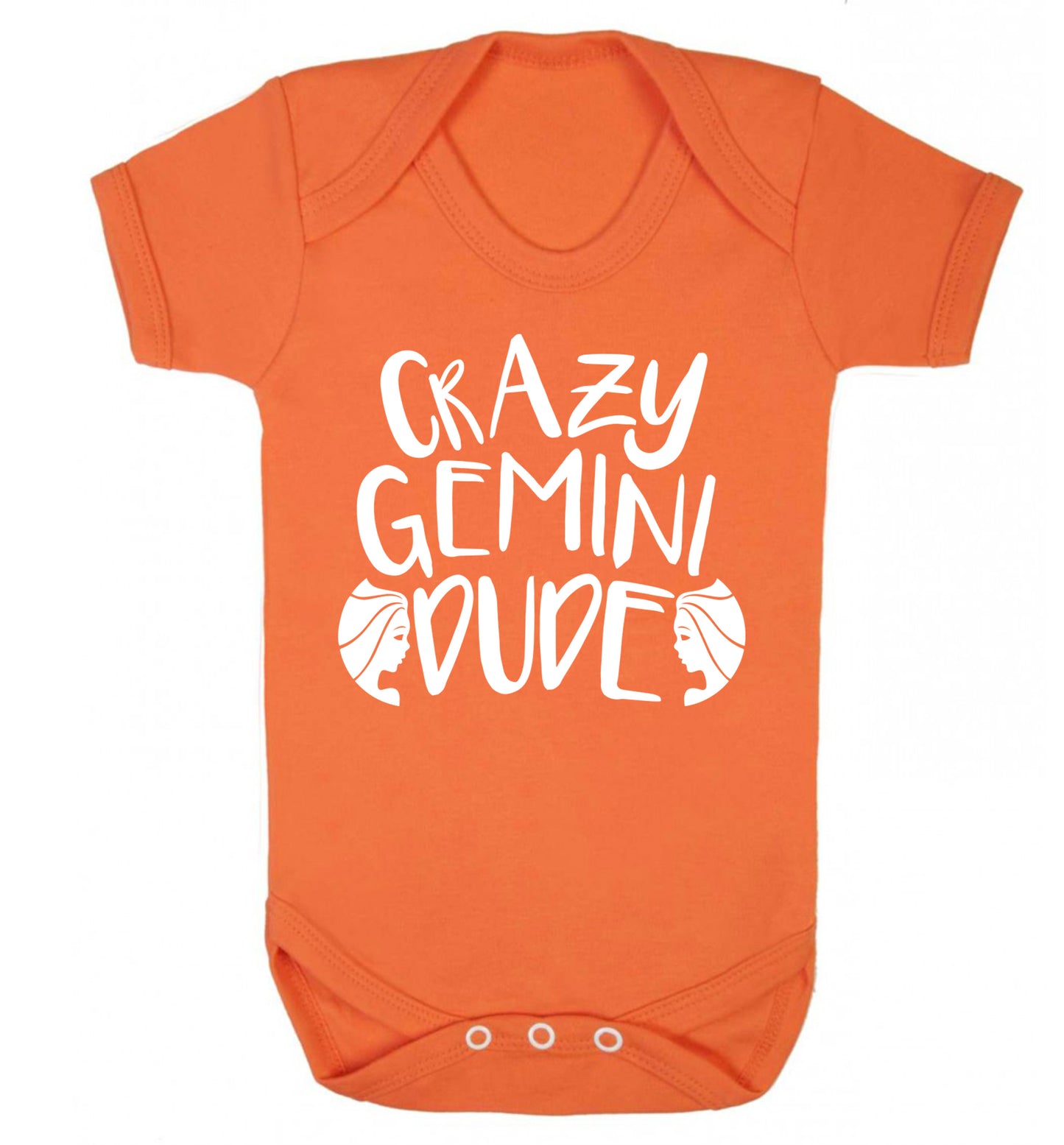 Crazy Gemini dude Baby Vest orange 18-24 months