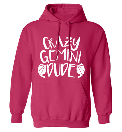 Crazy Gemini dude adults unisex pink hoodie 2XL