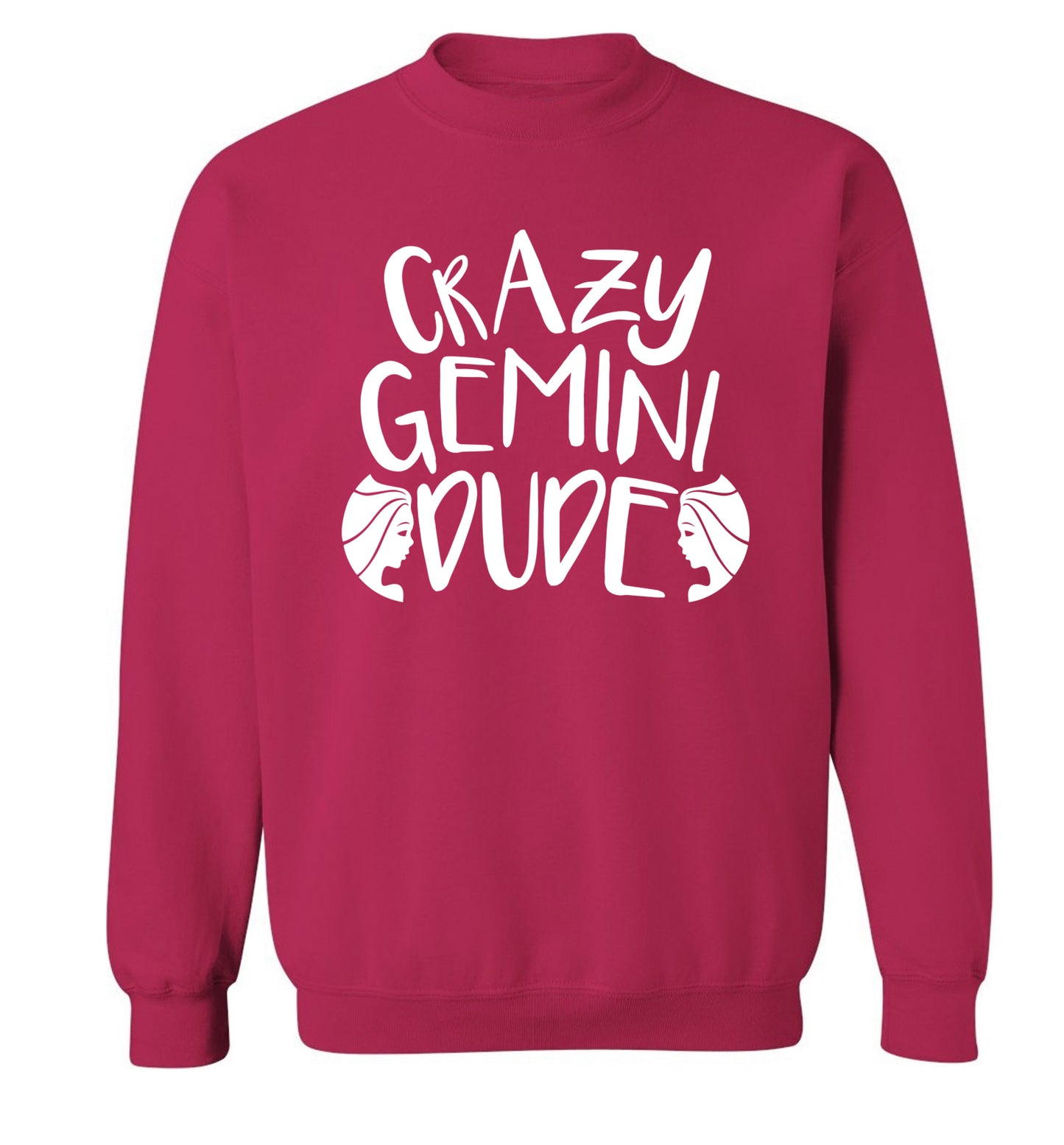 Crazy Gemini dude Adult's unisex pink Sweater 2XL
