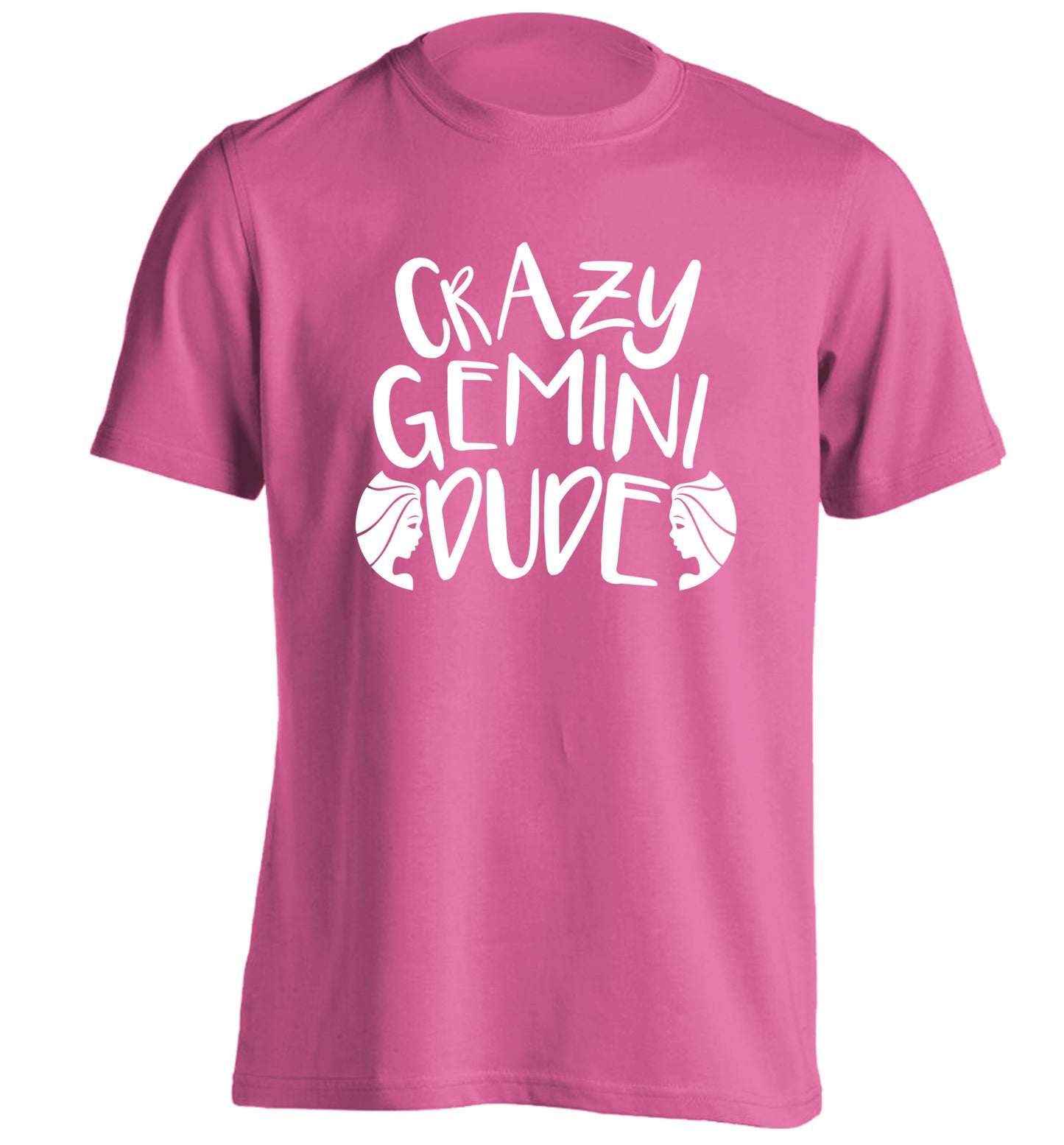 Crazy Gemini dude adults unisex pink Tshirt 2XL