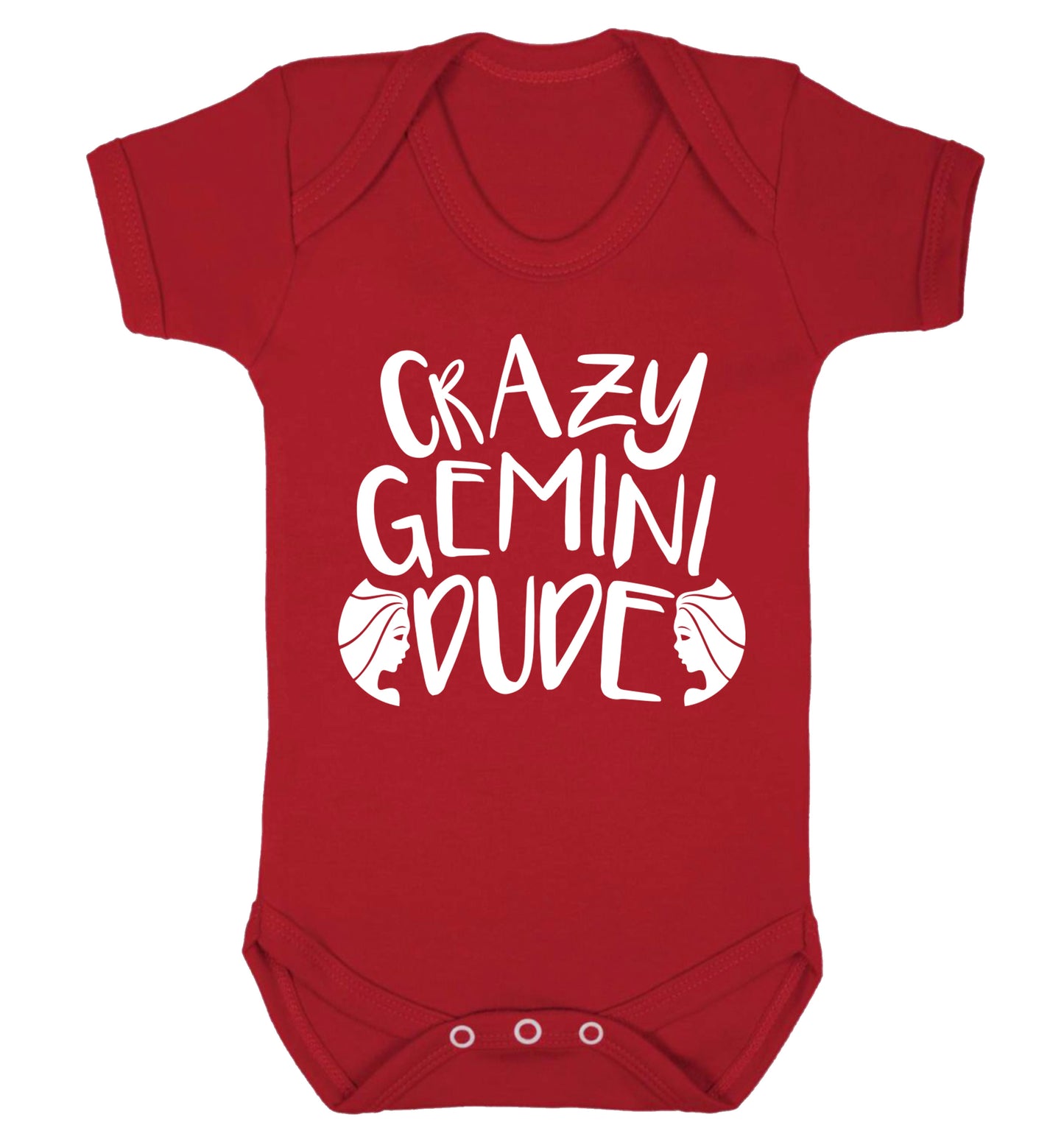 Crazy Gemini dude Baby Vest red 18-24 months