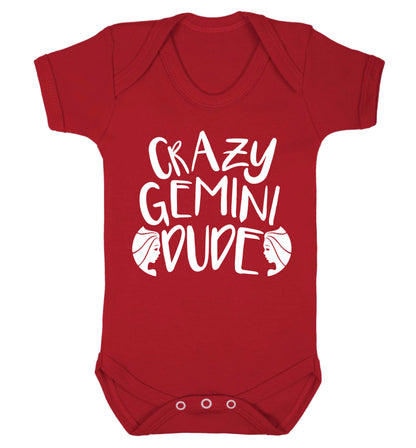 Crazy Gemini dude Baby Vest red 18-24 months