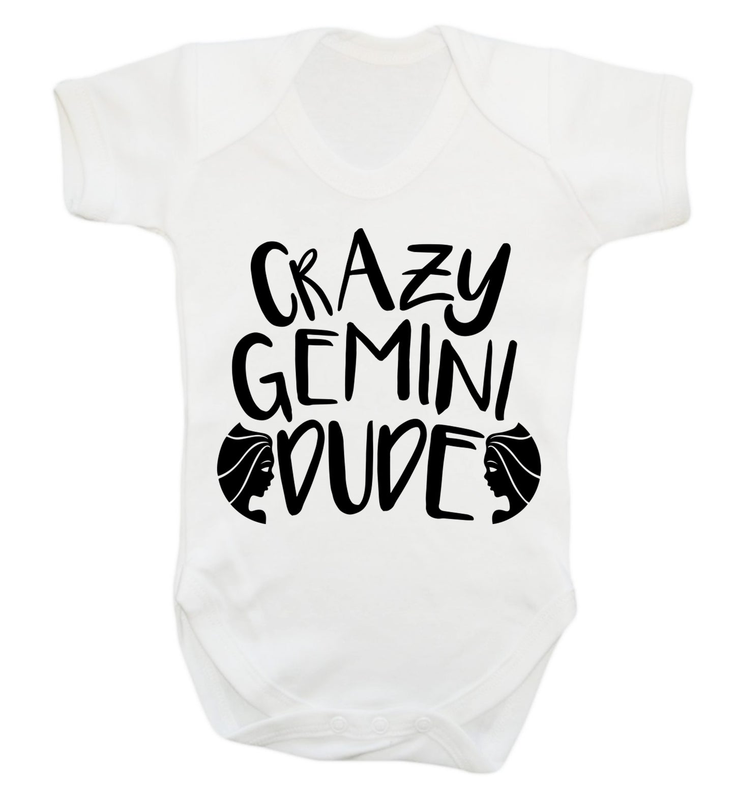 Crazy Gemini dude Baby Vest white 18-24 months