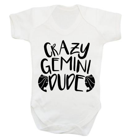 Crazy Gemini dude Baby Vest white 18-24 months