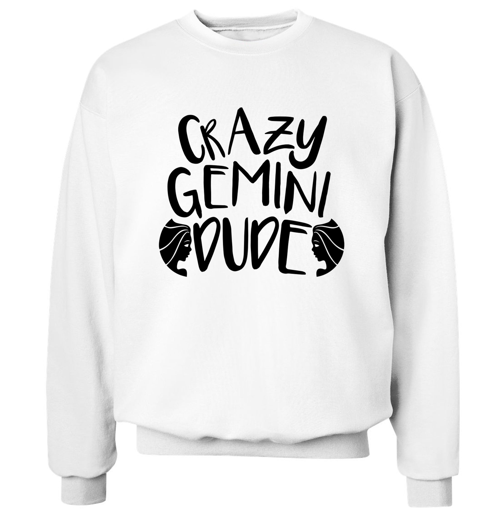 Crazy Gemini dude Adult's unisex white Sweater 2XL