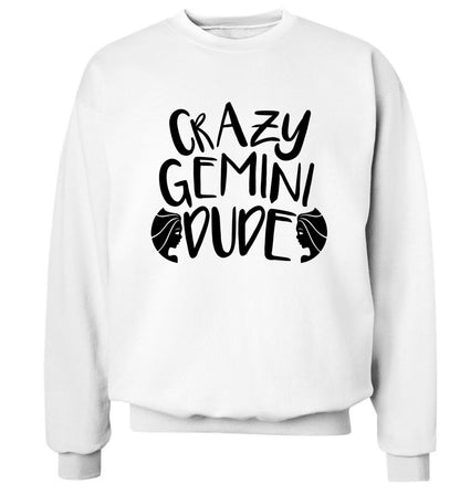 Crazy Gemini dude Adult's unisex white Sweater 2XL