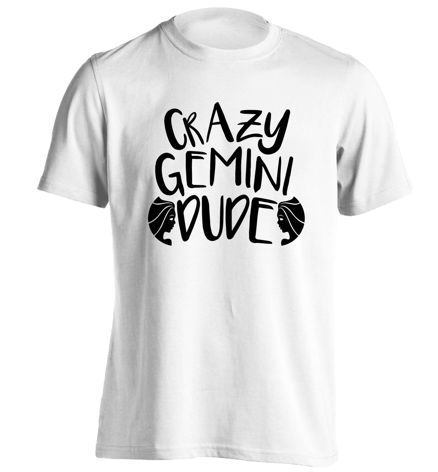 Crazy Gemini dude adults unisex white Tshirt 2XL