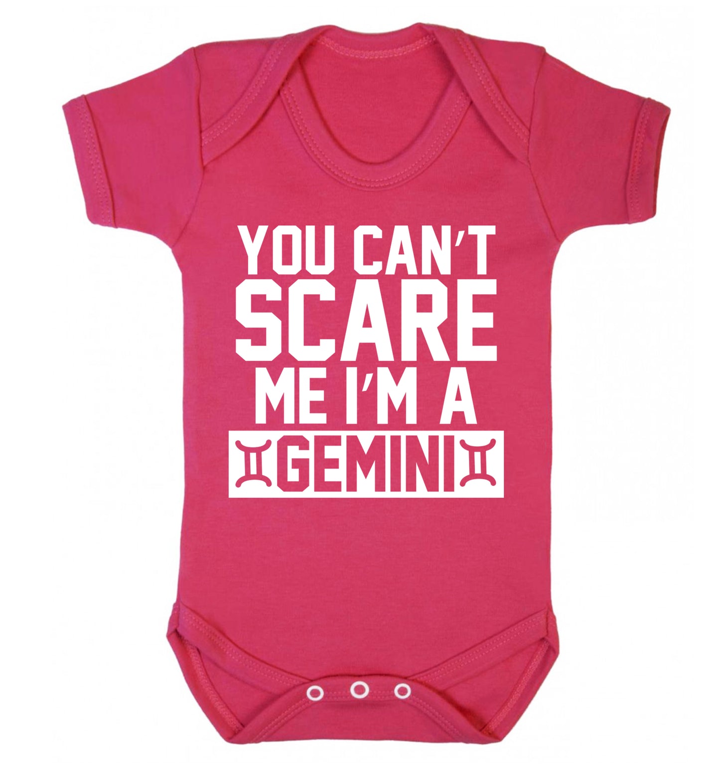 You can't scare me I'm a Gemini Baby Vest dark pink 18-24 months