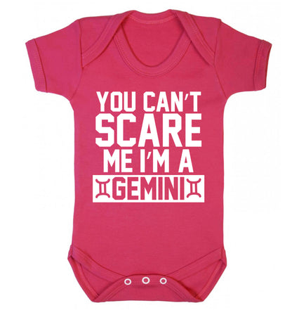 You can't scare me I'm a Gemini Baby Vest dark pink 18-24 months