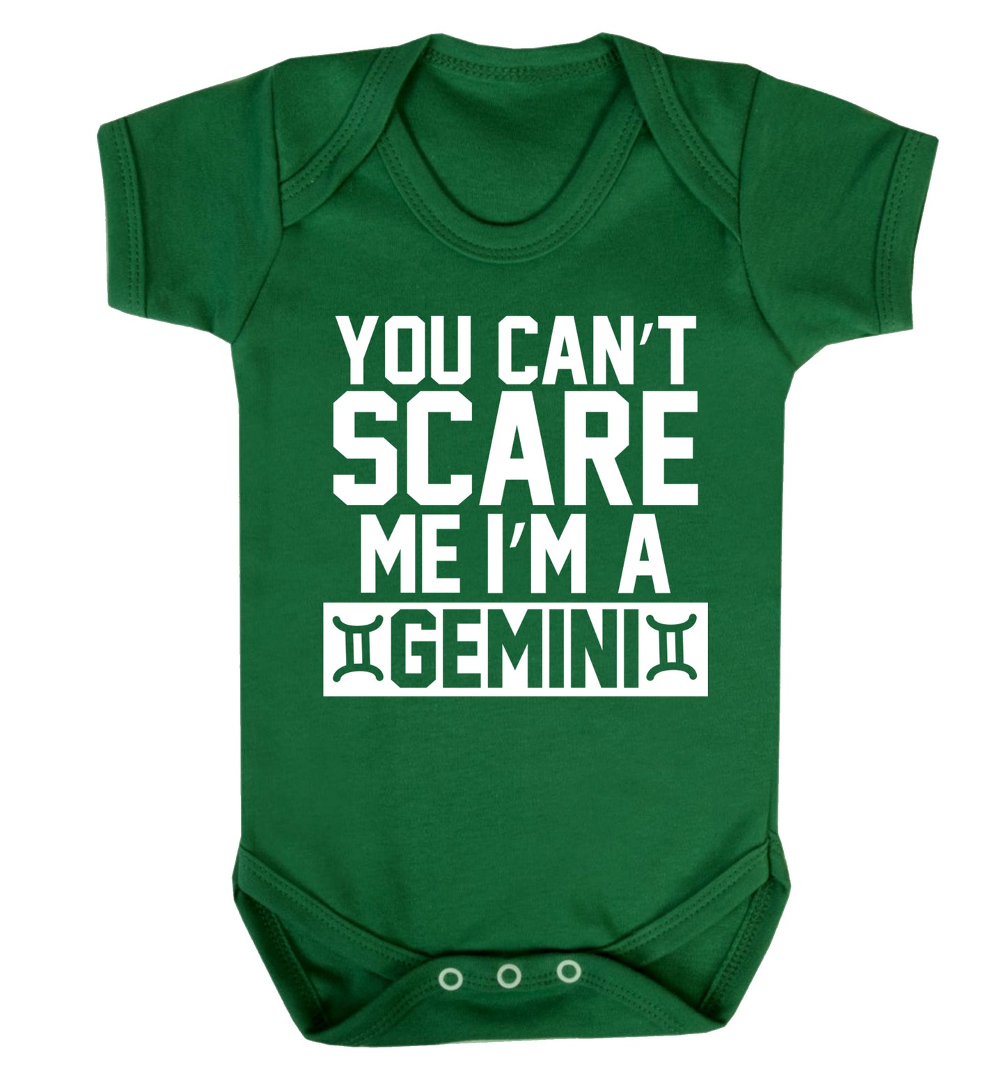 You can't scare me I'm a Gemini Baby Vest green 18-24 months