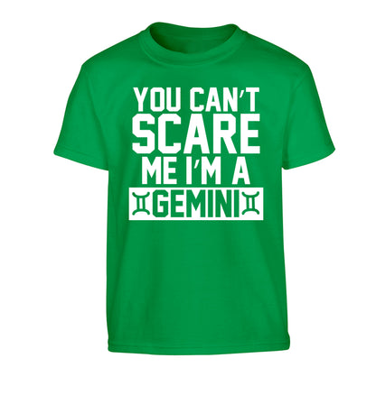 You can't scare me I'm a Gemini Children's green Tshirt 12-13 Years
