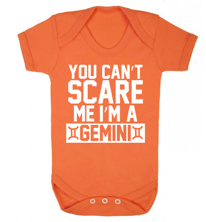 You can't scare me I'm a Gemini Baby Vest orange 18-24 months