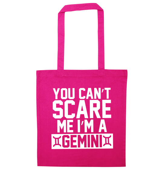 You can't scare me I'm a Gemini pink tote bag