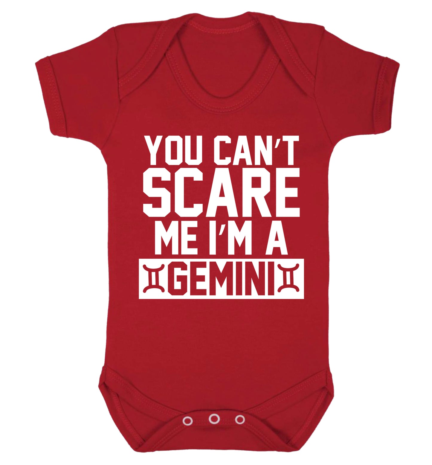 You can't scare me I'm a Gemini Baby Vest red 18-24 months