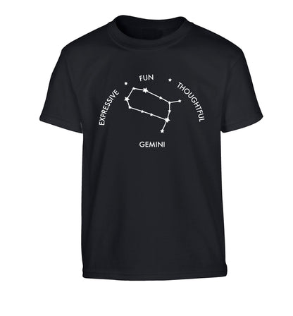 Gemini: Expressive, fun, thoughtful Children's black Tshirt 12-13 Years