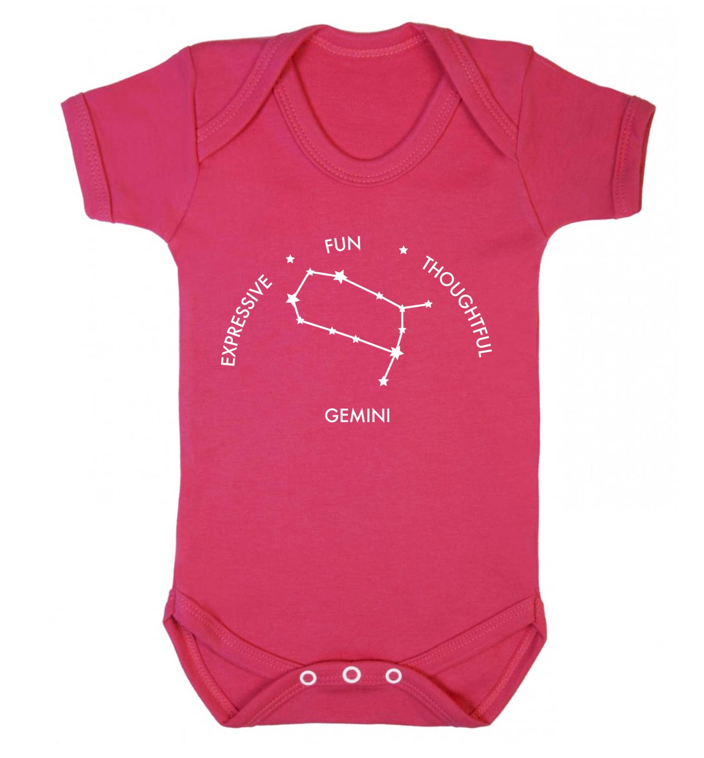 Gemini: Expressive, fun, thoughtful Baby Vest dark pink 18-24 months