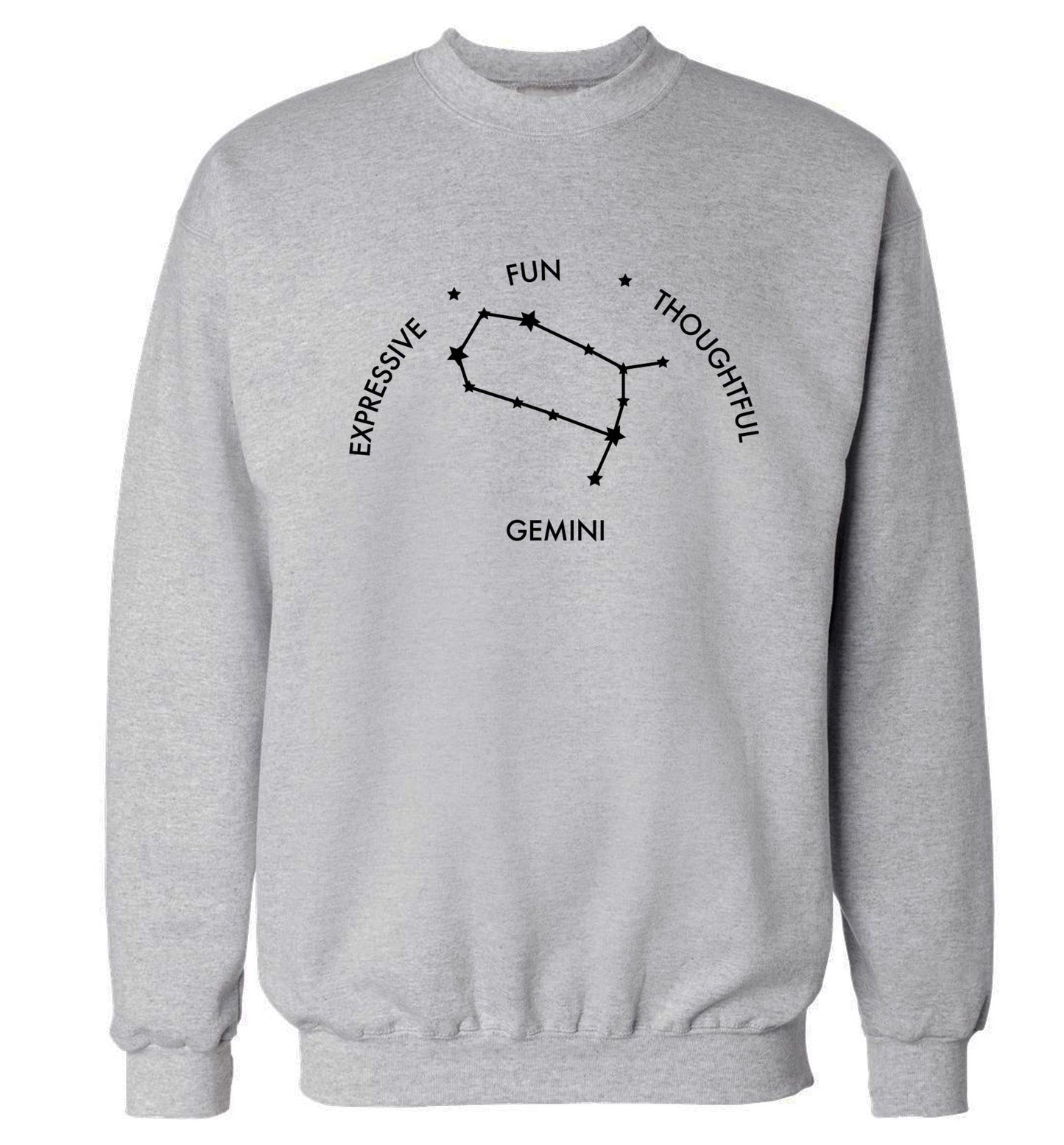 Gemini: Expressive, fun, thoughtful Adult's unisex grey Sweater 2XL
